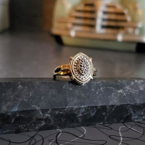 Gold over Sterling Silver and Mocha Diamonds Ring 💍✨ Size 7 OOAK